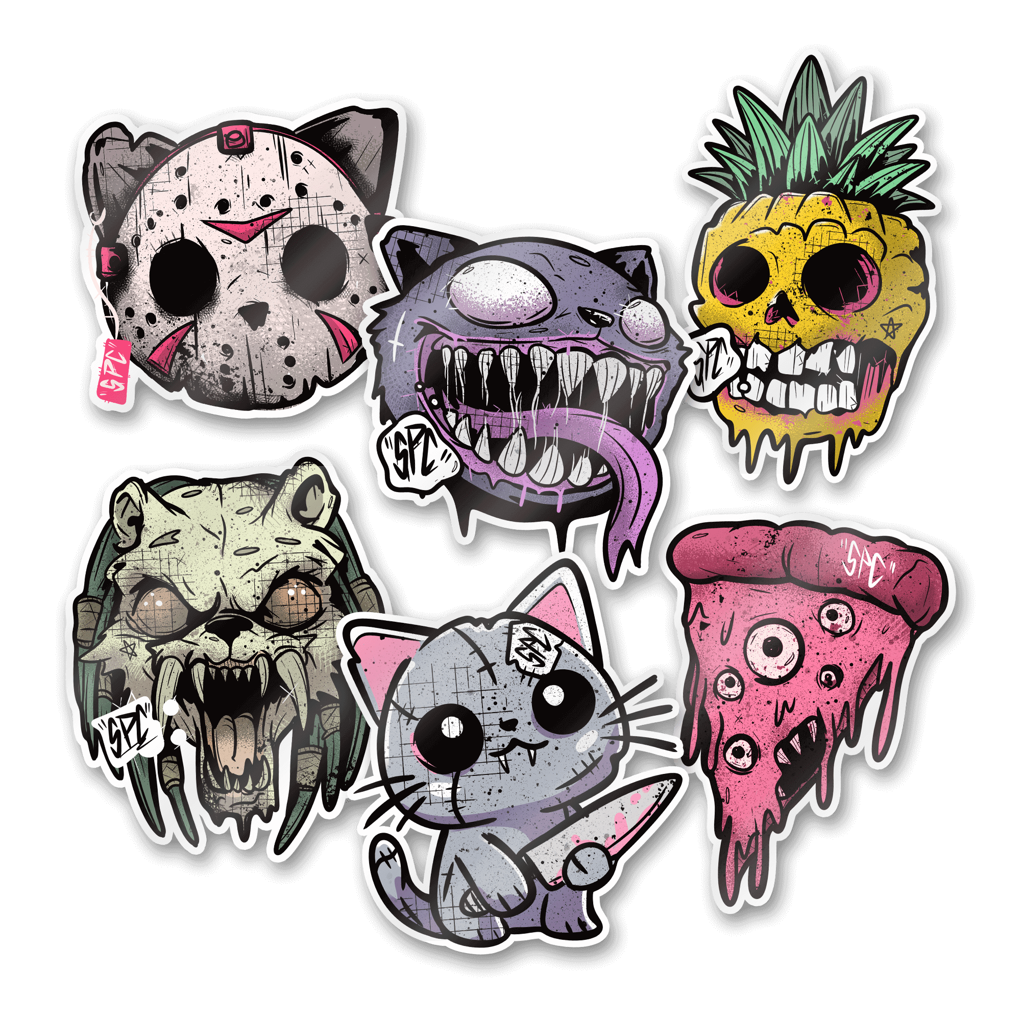 Samurai Pizza Cats Halloween Sticker Set Aufkleber 423562